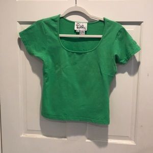 Green scoop-neck tee